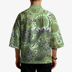 Personalised NAIDOC Week 50 Years Deadly Always Kimono Green Aboriginal Artwork Dot Painting