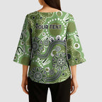 Personalised NAIDOC Week 50 Years Deadly Always Kimono Sleeve Blouse Green Aboriginal Artwork Dot Painting
