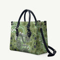 Personalised NAIDOC Week 50 Years Deadly Always Leather Bag Green Aboriginal Artwork Dot Painting