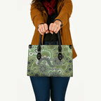 Personalised NAIDOC Week 50 Years Deadly Always Leather Bag Green Aboriginal Artwork Dot Painting
