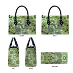 Personalised NAIDOC Week 50 Years Deadly Always Leather Bag Green Aboriginal Artwork Dot Painting
