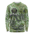 Personalised NAIDOC Week 50 Years Deadly Always Long Sleeve Shirt Green Aboriginal Artwork Dot Painting
