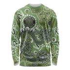 Personalised NAIDOC Week 50 Years Deadly Always Long Sleeve Shirt Green Aboriginal Artwork Dot Painting