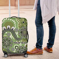 Personalised NAIDOC Week 50 Years Deadly Always Luggage Cover Green Aboriginal Artwork Dot Painting
