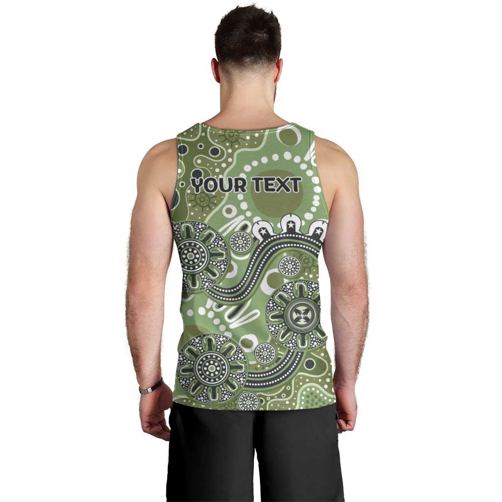 Personalised NAIDOC Week 50 Years Deadly Always Men Tank Top Green Aboriginal Artwork Dot Painting