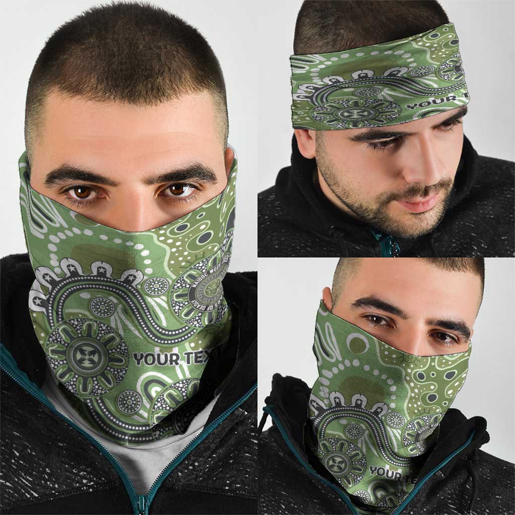 Personalised NAIDOC Week 50 Years Deadly Always Neck Gaiter Green Aboriginal Artwork Dot Painting