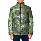 Personalised NAIDOC Week 50 Years Deadly Always Padded Jacket Green Aboriginal Artwork Dot Painting