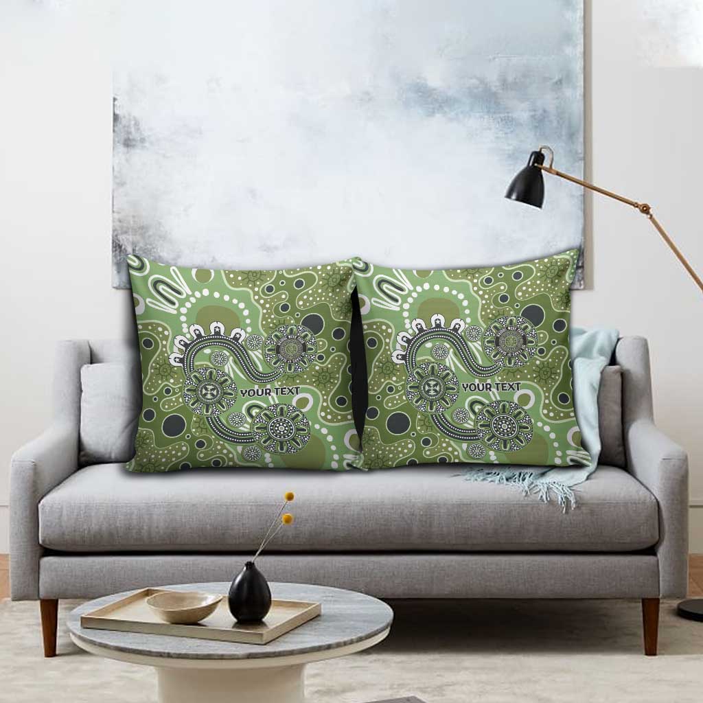 Personalised NAIDOC Week 50 Years Deadly Always Pillow Cover Green Aboriginal Artwork Dot Painting
