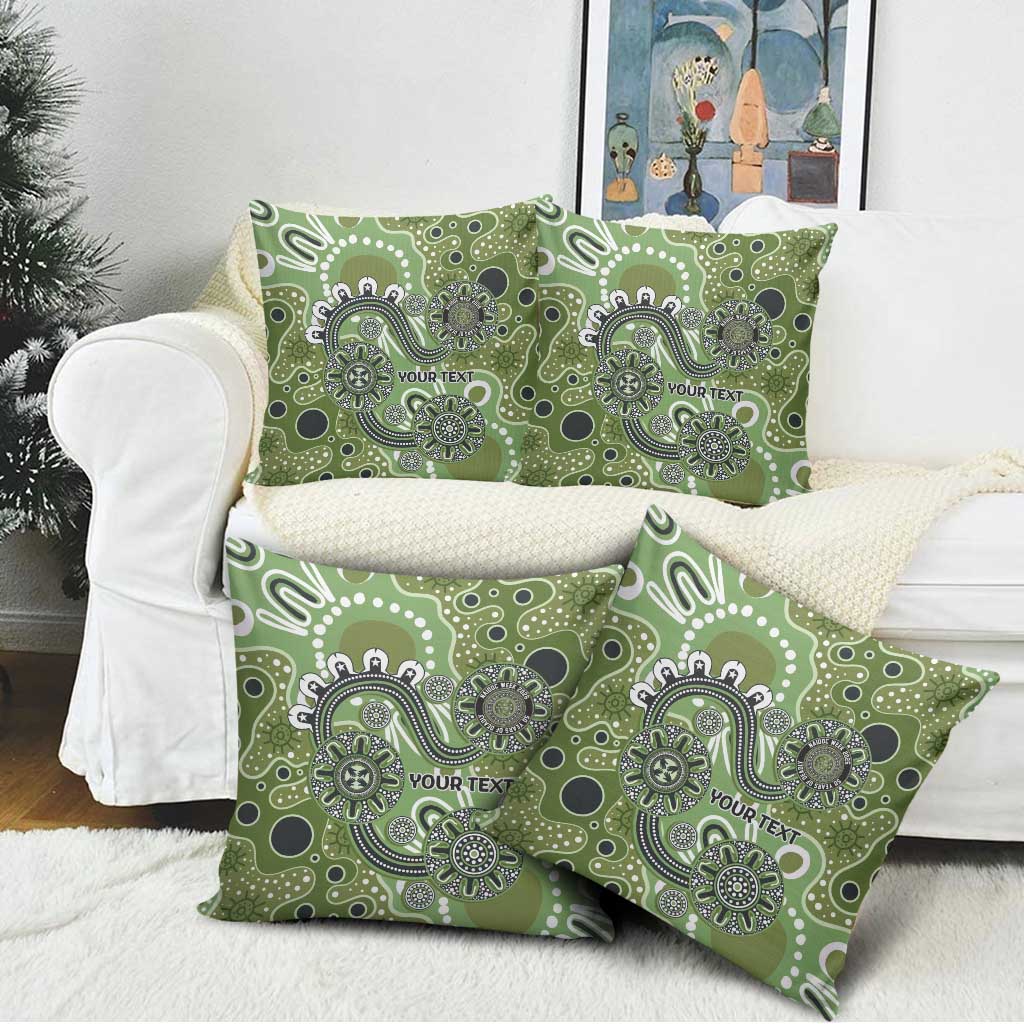 Personalised NAIDOC Week 50 Years Deadly Always Pillow Cover Green Aboriginal Artwork Dot Painting