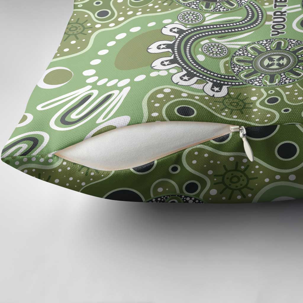 Personalised NAIDOC Week 50 Years Deadly Always Pillow Cover Green Aboriginal Artwork Dot Painting