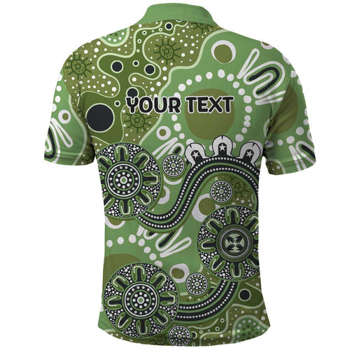 Personalised NAIDOC Week 50 Years Deadly Always Polo Shirt Green Aboriginal Artwork Dot Painting