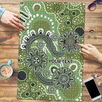 Personalised NAIDOC Week 50 Years Deadly Always Puzzle Green Aboriginal Artwork Dot Painting