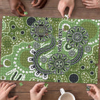 Personalised NAIDOC Week 50 Years Deadly Always Puzzle Green Aboriginal Artwork Dot Painting