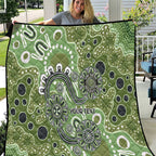 Personalised NAIDOC Week 50 Years Deadly Always Quilt Green Aboriginal Artwork Dot Painting