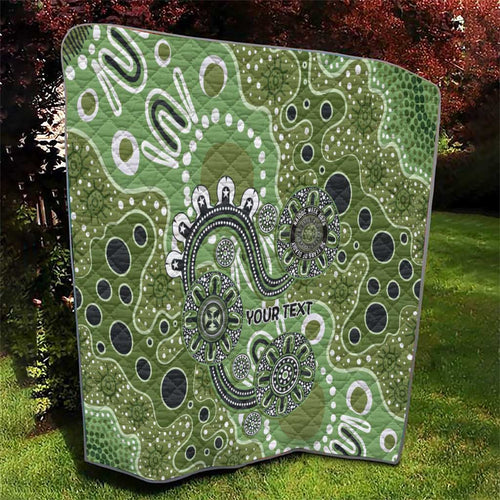 Personalised NAIDOC Week 50 Years Deadly Always Quilt Green Aboriginal Artwork Dot Painting
