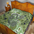 Personalised NAIDOC Week 50 Years Deadly Always Quilt Green Aboriginal Artwork Dot Painting