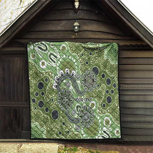 Personalised NAIDOC Week 50 Years Deadly Always Quilt Green Aboriginal Artwork Dot Painting