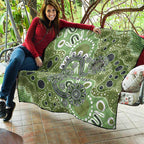 Personalised NAIDOC Week 50 Years Deadly Always Quilt Green Aboriginal Artwork Dot Painting