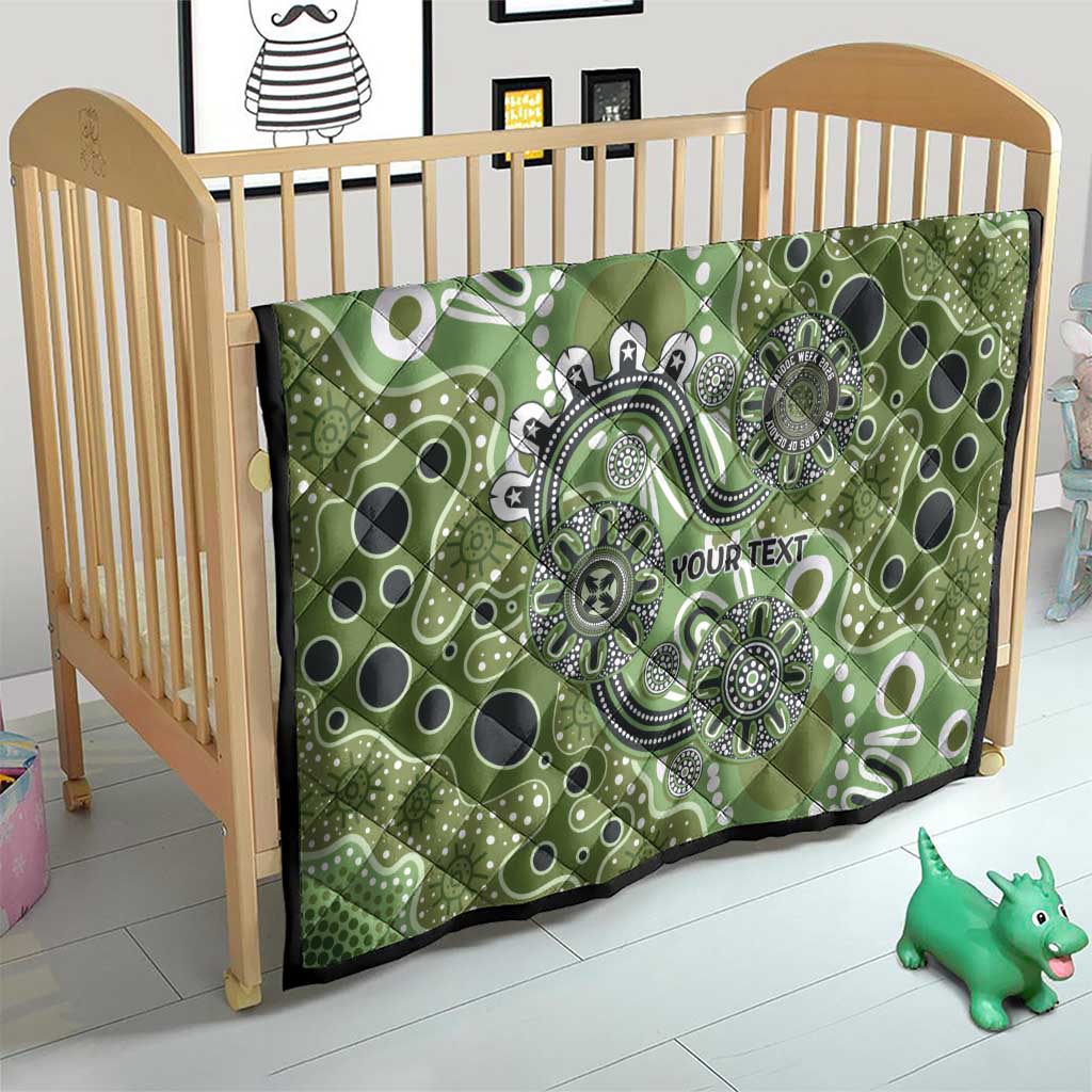 Personalised NAIDOC Week 50 Years Deadly Always Quilt Green Aboriginal Artwork Dot Painting