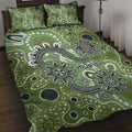 Personalised NAIDOC Week 50 Years Deadly Always Quilt Bed Set Green Aboriginal Artwork Dot Painting
