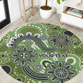 Personalised NAIDOC Week 50 Years Deadly Always Round Carpet Green Aboriginal Artwork Dot Painting