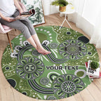 Personalised NAIDOC Week 50 Years Deadly Always Round Carpet Green Aboriginal Artwork Dot Painting