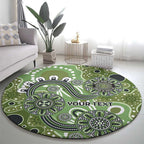 Personalised NAIDOC Week 50 Years Deadly Always Round Carpet Green Aboriginal Artwork Dot Painting