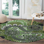 Personalised NAIDOC Week 50 Years Deadly Always Round Carpet Green Aboriginal Artwork Dot Painting