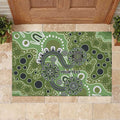 Personalised NAIDOC Week 50 Years Deadly Always Rubber Doormat Green Aboriginal Artwork Dot Painting