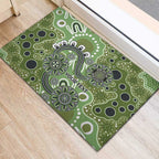 Personalised NAIDOC Week 50 Years Deadly Always Rubber Doormat Green Aboriginal Artwork Dot Painting