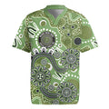 Personalised NAIDOC Week 50 Years Deadly Always Rugby Jersey Green Aboriginal Artwork Dot Painting