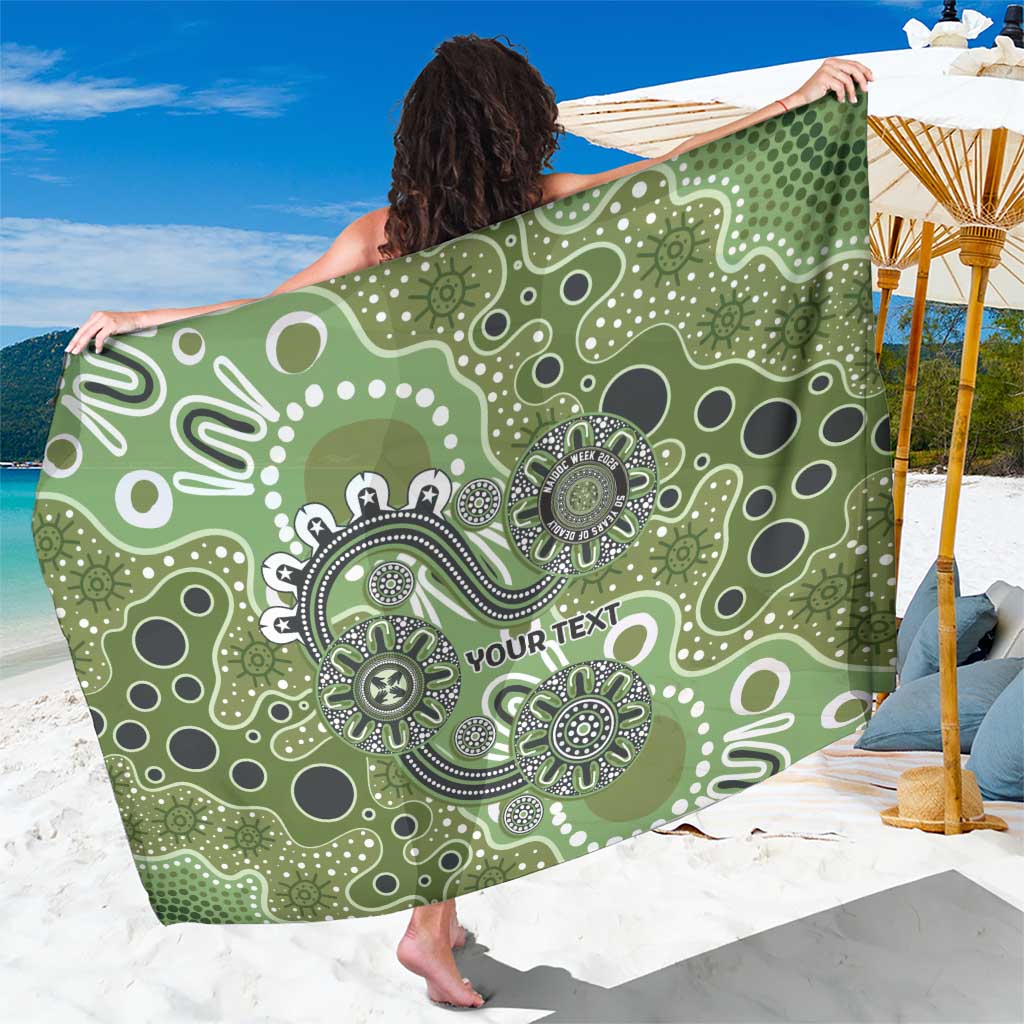 Personalised NAIDOC Week 50 Years Deadly Always Sarong Green Aboriginal Artwork Dot Painting