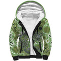 Personalised NAIDOC Week 50 Years Deadly Always Sherpa Hoodie Green Aboriginal Artwork Dot Painting