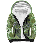 Personalised NAIDOC Week 50 Years Deadly Always Sherpa Hoodie Green Aboriginal Artwork Dot Painting