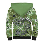Personalised NAIDOC Week 50 Years Deadly Always Sherpa Hoodie Green Aboriginal Artwork Dot Painting