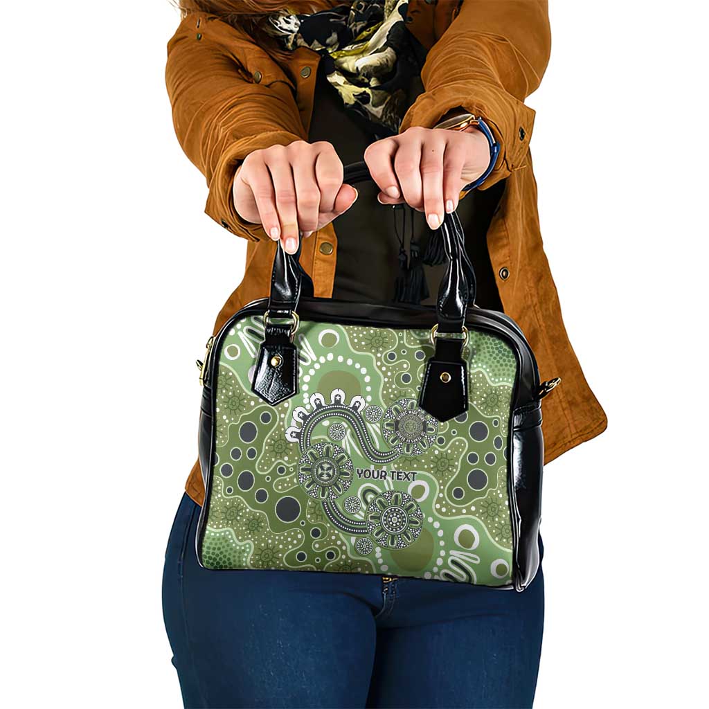 Personalised NAIDOC Week 50 Years Deadly Always Shoulder Handbag Green Aboriginal Artwork Dot Painting