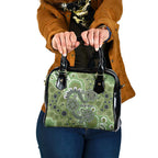 Personalised NAIDOC Week 50 Years Deadly Always Shoulder Handbag Green Aboriginal Artwork Dot Painting