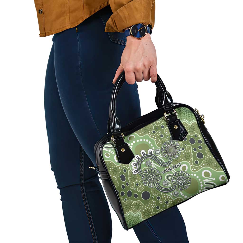 Personalised NAIDOC Week 50 Years Deadly Always Shoulder Handbag Green Aboriginal Artwork Dot Painting