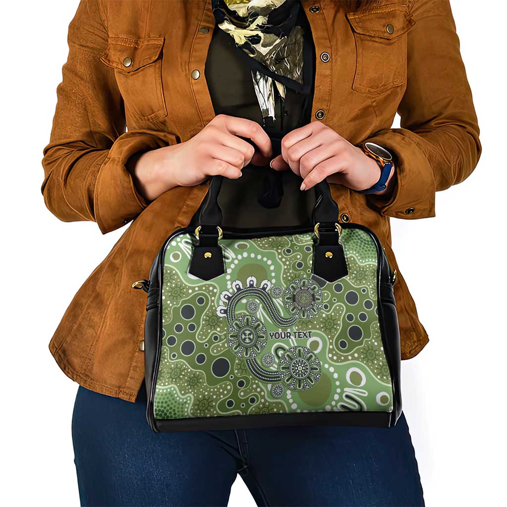 Personalised NAIDOC Week 50 Years Deadly Always Shoulder Handbag Green Aboriginal Artwork Dot Painting