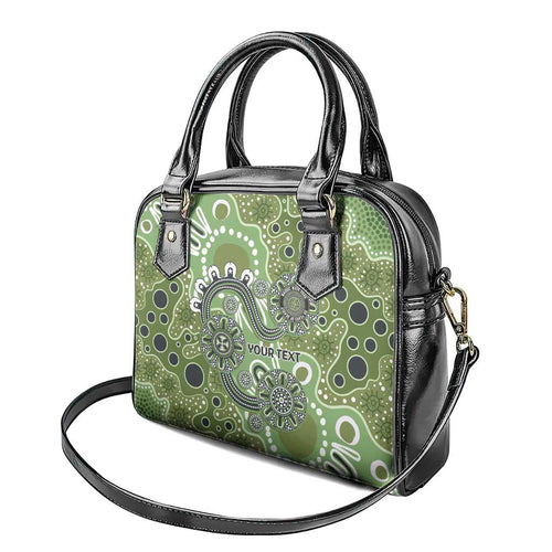 Personalised NAIDOC Week 50 Years Deadly Always Shoulder Handbag Green Aboriginal Artwork Dot Painting