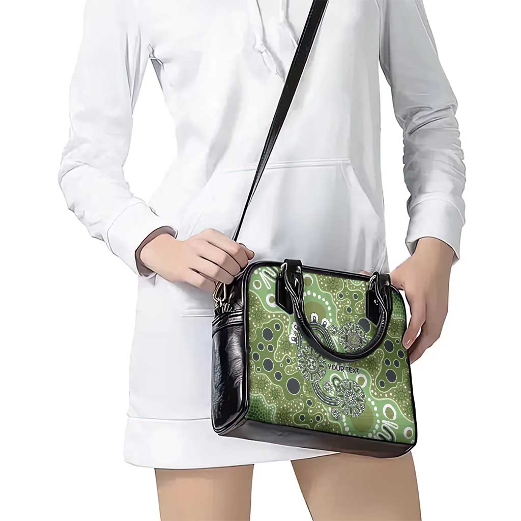 Personalised NAIDOC Week 50 Years Deadly Always Shoulder Handbag Green Aboriginal Artwork Dot Painting
