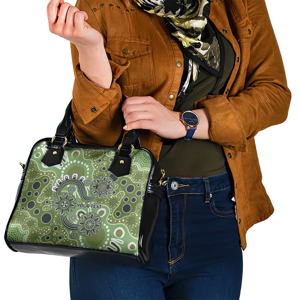 Personalised NAIDOC Week 50 Years Deadly Always Shoulder Handbag Green Aboriginal Artwork Dot Painting