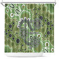 Personalised NAIDOC Week 50 Years Deadly Always Shower Curtain Green Aboriginal Artwork Dot Painting