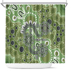 Personalised NAIDOC Week 50 Years Deadly Always Shower Curtain Green Aboriginal Artwork Dot Painting