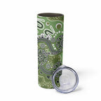 Personalised NAIDOC Week 50 Years Deadly Always Skinny Tumbler Green Aboriginal Artwork Dot Painting