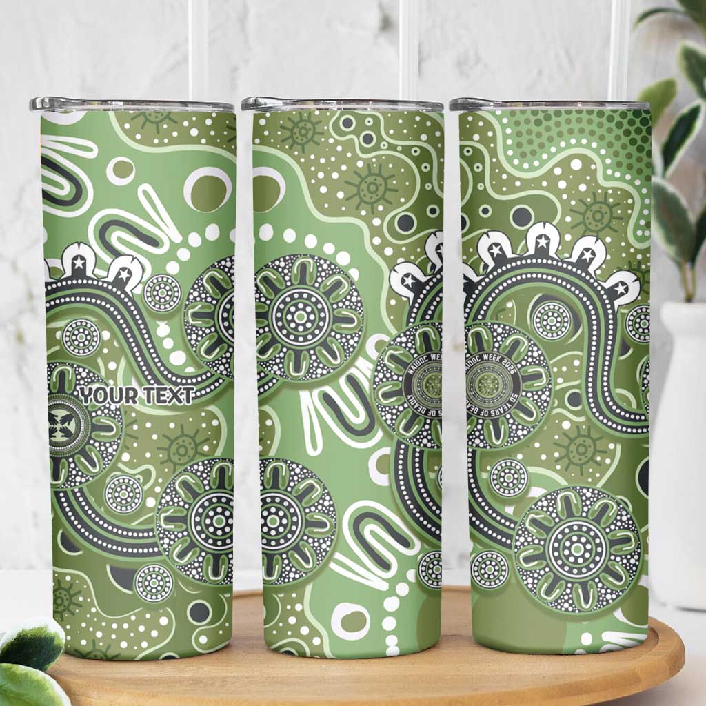 Personalised NAIDOC Week 50 Years Deadly Always Skinny Tumbler Green Aboriginal Artwork Dot Painting