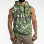 Personalised NAIDOC Week 50 Years Deadly Always Sleeveless Hoodie Green Aboriginal Artwork Dot Painting