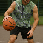 Personalised NAIDOC Week 50 Years Deadly Always Sleeveless Hoodie Green Aboriginal Artwork Dot Painting