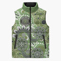 Personalised NAIDOC Week 50 Years Deadly Always Sleeveless Puffer Jacket Green Aboriginal Artwork Dot Painting