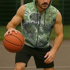 Personalised NAIDOC Week 50 Years Deadly Always Sleeveless Zip Hoodie Green Aboriginal Artwork Dot Painting